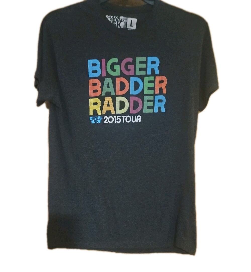 Color Me Rad 5K 2015 Tour Adults Unisex Sz Large Marathon Gray Short Sleeves